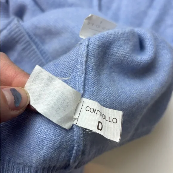 Brunello Cucinelli Cashmere women's blue faux wrap sweater sz S